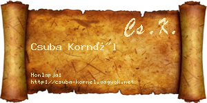 Csuba Kornél névjegykártya