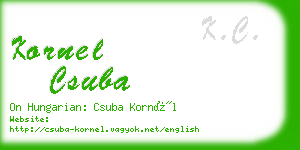 kornel csuba business card